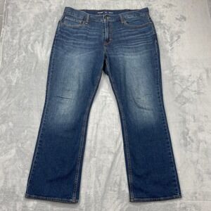 Old Navy Jeans Mens 38x30 Blue Built-In-Flex Dark Wash Whiskered Bootcut Leg